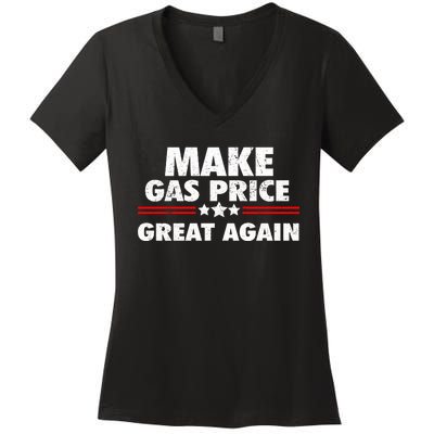 Make Gas Prices Great Again Anti Biden Trump Republican 2024 Women's V-Neck T-Shirt