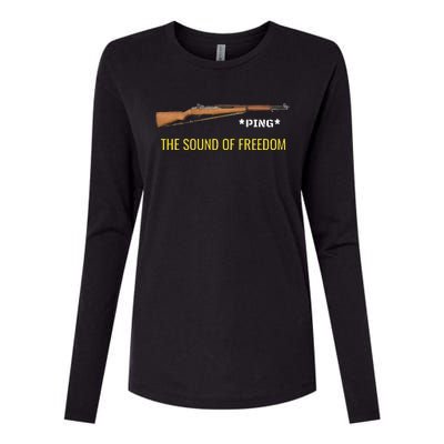 M1 Garand Ping Freedom Funny Patriotic M1 Garand USA Womens Cotton Relaxed Long Sleeve T-Shirt