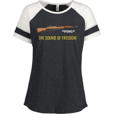 M1 Garand Ping Freedom Funny Patriotic M1 Garand USA Enza Ladies Jersey Colorblock Tee