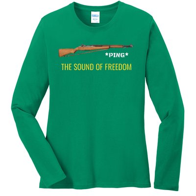 M1 Garand Ping Freedom Funny Patriotic M1 Garand USA Ladies Long Sleeve Shirt