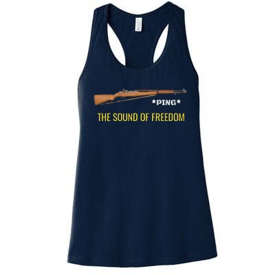 M1 Garand Ping Freedom Funny Patriotic M1 Garand USA Women's Racerback Tank