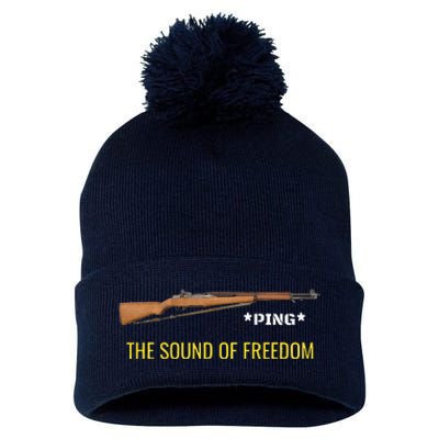 M1 Garand Ping Freedom Funny Patriotic M1 Garand USA Pom Pom 12in Knit Beanie