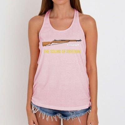 M1 Garand Ping Freedom Funny Patriotic M1 Garand USA Women's Knotted Racerback Tank