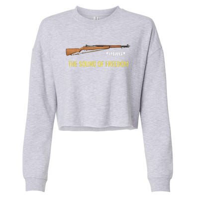 M1 Garand Ping Freedom Funny Patriotic M1 Garand USA Cropped Pullover Crew