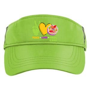 Mardi Gras Peace Love King Cake Colorful Mardi Gras Foodie Gift Adult Drive Performance Visor