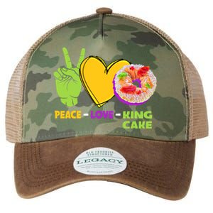 Mardi Gras Peace Love King Cake Colorful Mardi Gras Foodie Gift Legacy Tie Dye Trucker Hat