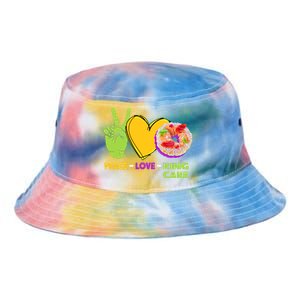 Mardi Gras Peace Love King Cake Colorful Mardi Gras Foodie Gift Tie Dye Newport Bucket Hat