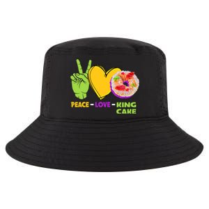 Mardi Gras Peace Love King Cake Colorful Mardi Gras Foodie Gift Cool Comfort Performance Bucket Hat