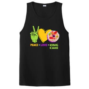 Mardi Gras Peace Love King Cake Colorful Mardi Gras Foodie Gift PosiCharge Competitor Tank