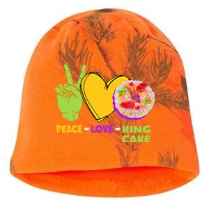 Mardi Gras Peace Love King Cake Colorful Mardi Gras Foodie Gift Kati - Camo Knit Beanie