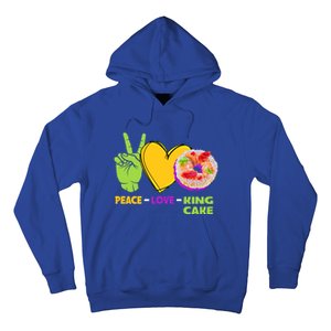 Mardi Gras Peace Love King Cake Colorful Mardi Gras Foodie Gift Hoodie