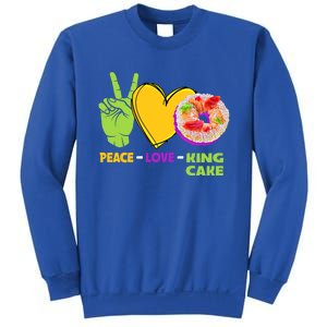 Mardi Gras Peace Love King Cake Colorful Mardi Gras Foodie Gift Sweatshirt