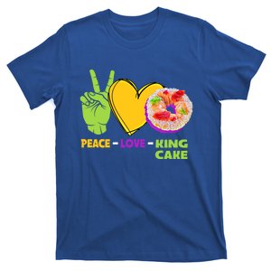 Mardi Gras Peace Love King Cake Colorful Mardi Gras Foodie Gift T-Shirt