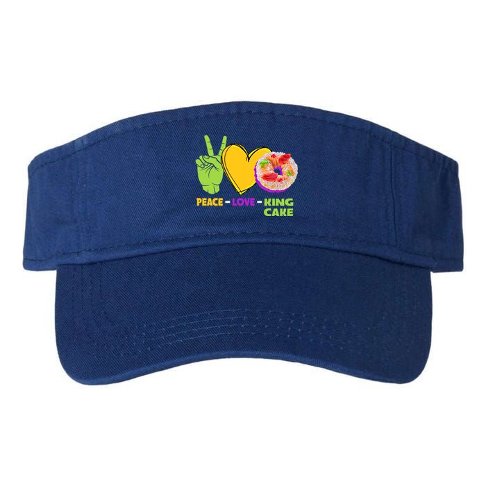 Mardi Gras Peace Love King Cake Colorful Mardi Gras Foodie Gift Valucap Bio-Washed Visor