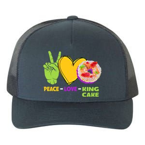 Mardi Gras Peace Love King Cake Colorful Mardi Gras Foodie Gift Yupoong Adult 5-Panel Trucker Hat