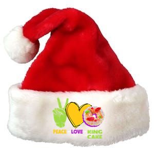 Mardi Gras Peace Love King Cake Colorful Mardi Gras Foodie Gift Premium Christmas Santa Hat