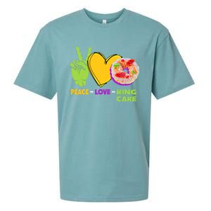 Mardi Gras Peace Love King Cake Colorful Mardi Gras Foodie Gift Sueded Cloud Jersey T-Shirt