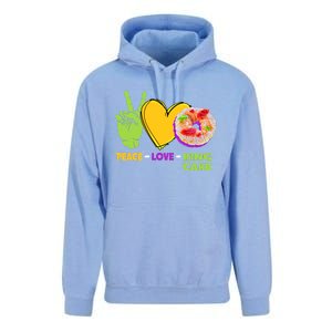 Mardi Gras Peace Love King Cake Colorful Mardi Gras Foodie Gift Unisex Surf Hoodie