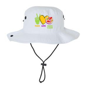 Mardi Gras Peace Love King Cake Colorful Mardi Gras Foodie Gift Legacy Cool Fit Booney Bucket Hat