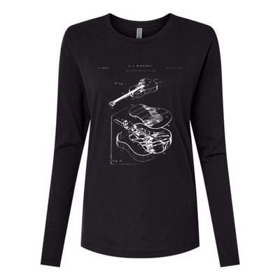 Martin Guitar Patent Womens Cotton Relaxed Long Sleeve T-Shirt