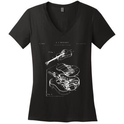 Martin Guitar Patent Women's V-Neck T-Shirt