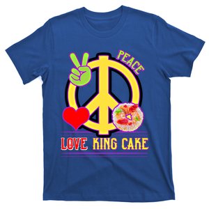 Mardi Gras Peace Love King Cake Colorful Mardi Gras Funny Meaningful Gift T-Shirt