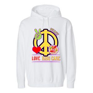 Mardi Gras Peace Love King Cake Colorful Mardi Gras Funny Meaningful Gift Garment-Dyed Fleece Hoodie