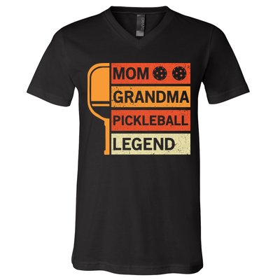 Mom Grandma Pickleball Legend Paddle Gift For Pickleball V-Neck T-Shirt