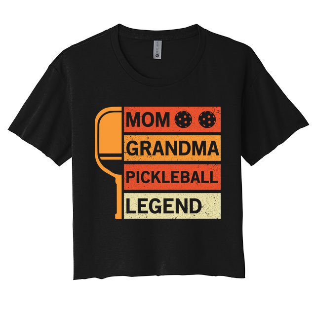Mom Grandma Pickleball Legend Paddle Gift For Pickleball Crop Top