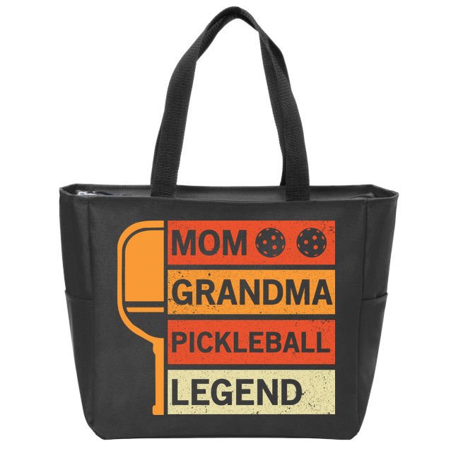 Mom Grandma Pickleball Legend Paddle Gift For Pickleball Zip Tote Bag