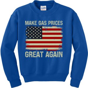 Make Gas Prices Great Again Distressed Usa Flag Gift Kids Sweatshirt