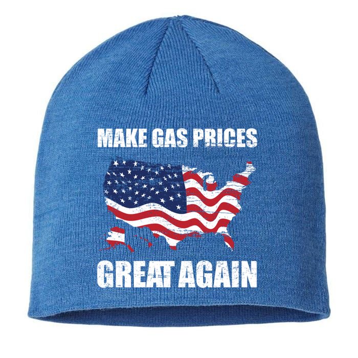 Make Gas Prices Great Again Usa American Flag Vintage Gift Sustainable Beanie