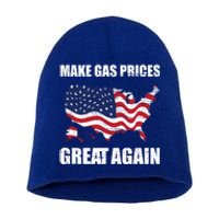 Make Gas Prices Great Again Usa American Flag Vintage Gift Short Acrylic Beanie