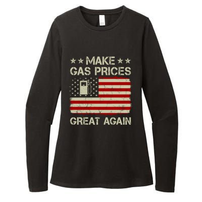 Make Gas Prices Great Again Vintage Old American Us Flag Funny Gift Womens CVC Long Sleeve Shirt