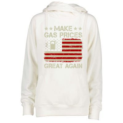 Make Gas Prices Great Again Vintage Old American Us Flag Funny Gift Womens Funnel Neck Pullover Hood