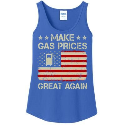 Make Gas Prices Great Again Vintage Old American Us Flag Funny Gift Ladies Essential Tank