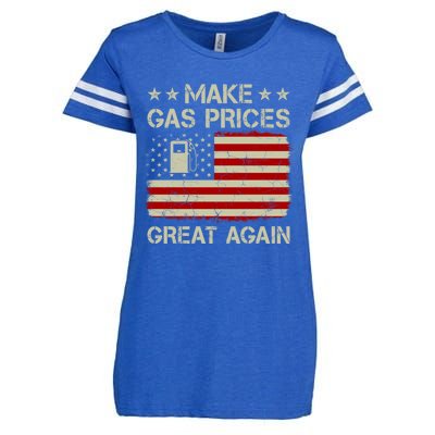 Make Gas Prices Great Again Vintage Old American Us Flag Funny Gift Enza Ladies Jersey Football T-Shirt