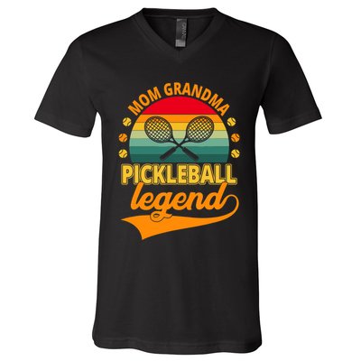 Mom Grandma Pickleball Legend V-Neck T-Shirt