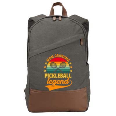 Mom Grandma Pickleball Legend Cotton Canvas Backpack