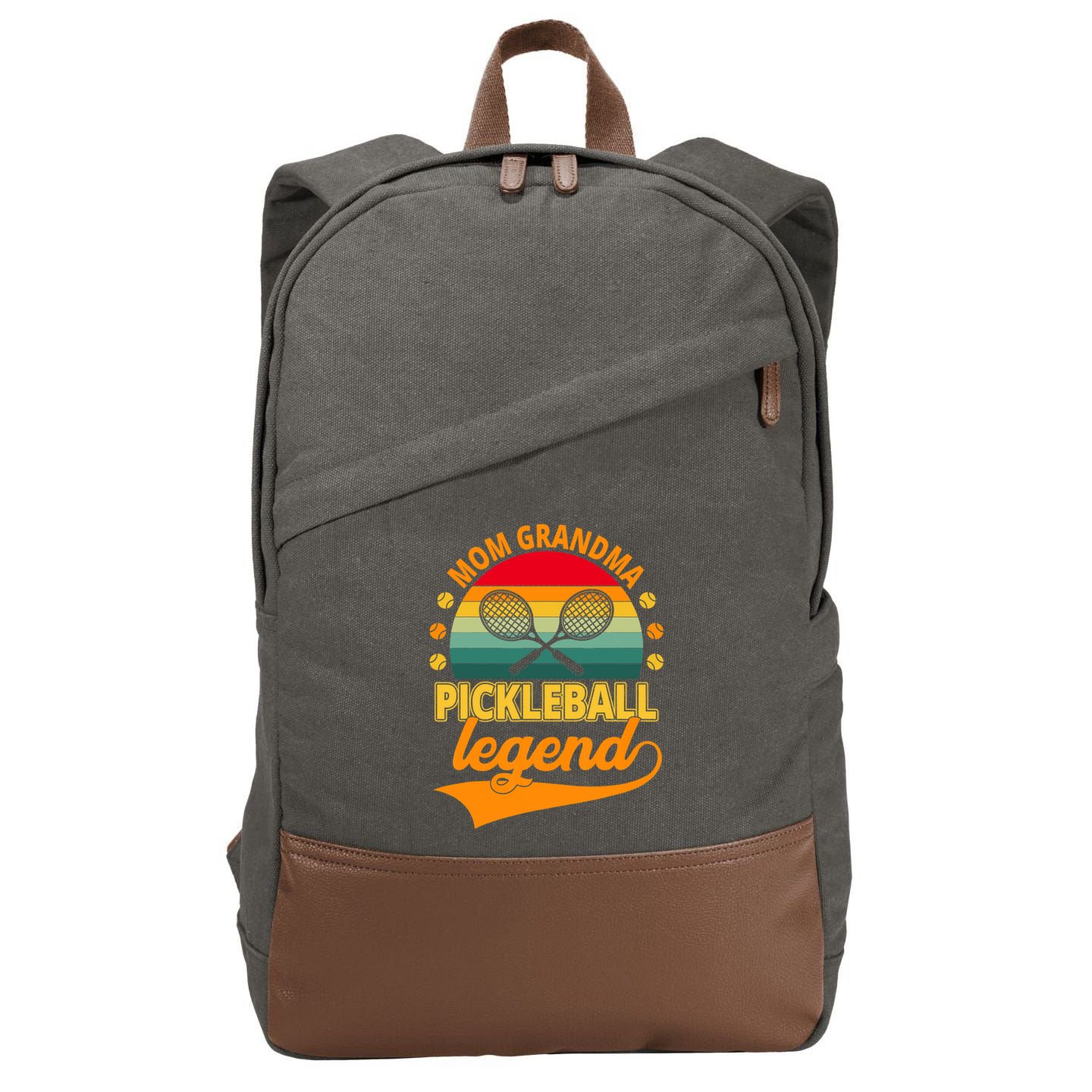 Mom Grandma Pickleball Legend Cotton Canvas Backpack