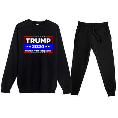 Make Gas Prices Cheap Again Trump 2024 Premium Crewneck Sweatsuit Set