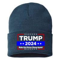 Make Gas Prices Cheap Again Trump 2024 Sustainable Knit Beanie