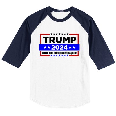 Make Gas Prices Cheap Again Trump 2024 Baseball Sleeve Shirt