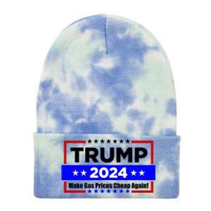 Make Gas Prices Cheap Again Trump 2024 Tie Dye 12in Knit Beanie