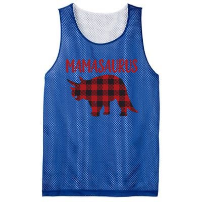 Mamasaurus Gift Plaid Triceratops Moms Of Dinosaurs Mesh Reversible Basketball Jersey Tank