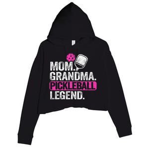 Mom Grandma Pickleball Legend Player Funny Pickle Ball Crop Fleece Hoodie