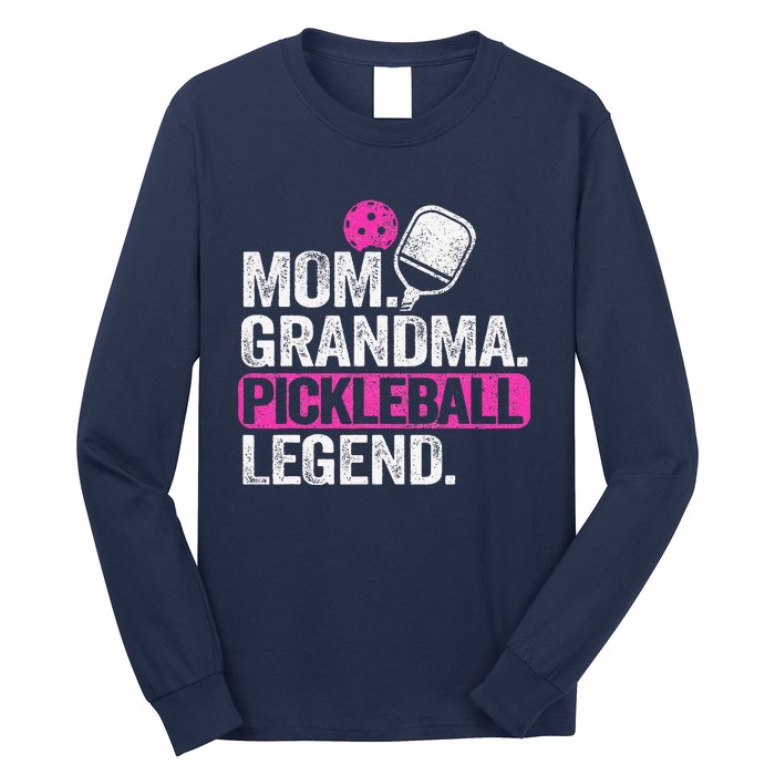 Mom Grandma Pickleball Legend Player Funny Pickle Ball Long Sleeve Shirt