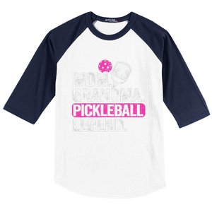 Mom Grandma Pickleball Legend Player Funny Pickle Ball Baseball Sleeve Shirt