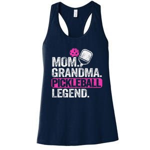 Mom Grandma Pickleball Legend Player Funny Pickle Ball Women's Racerback Tank