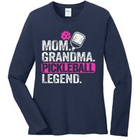 Mom Grandma Pickleball Legend Player Funny Pickle Ball Ladies Long Sleeve Shirt